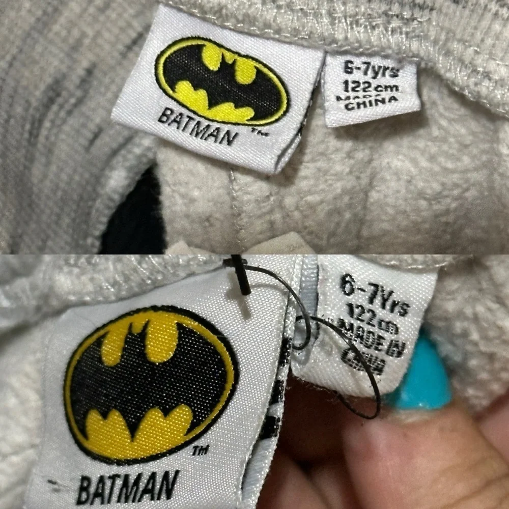 2 pair Gray Batman Kids Jogger Pants size 6/7